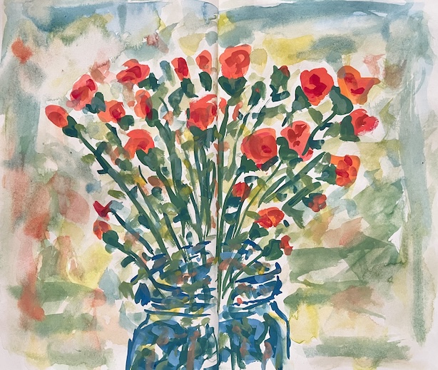 Maalaus kukkakimpusta