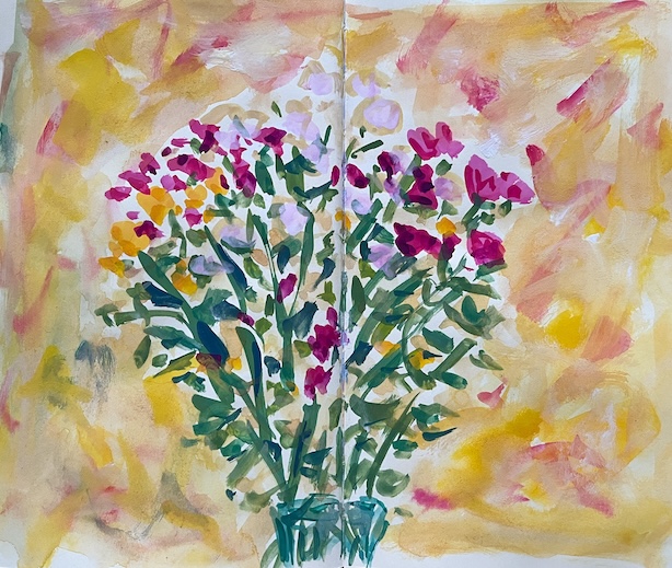 Maalaus kukkakimpusta